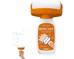 Witte wandverf reparatieverf 500 g voor muurreparatie, muurkrassen en graffiti met verfroller en rolborstel
