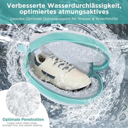 Waszakken, wasmachine, upgrade waszak, schoenen, 360° super reinigingskracht met verborgen ritssluiting, schoenenzak wasmachine voor sneakers, gymschoenen enz., wit — thumbnail 4