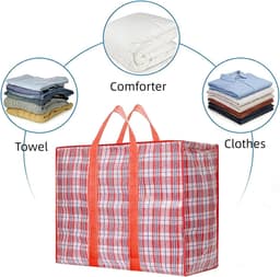 Grote Opbergzakken met Rits - Set van 6 Robuuste Waszakken voor Kleding en Linnen — thumbnail 4