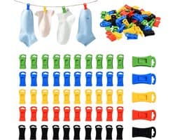 50 stuks kleurrijke sokkenklemmen voor wasmachine en droger, antislip