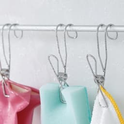 Wasknijpers met haken van roestvrij staal, metalen wasknijpers met hanger voor kleding, foto's, gordijnen, badkamer, keuken en tuin — thumbnail 4