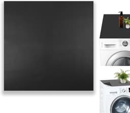 SnelShoppen - Wasmachine Cover 60 x 60 cm - Zachte en Snijdbare Wasmachine Mat - Antislip Universeel voor Wasmachine, Droger, Badkamer, Keuken - Zwart — thumbnail 1