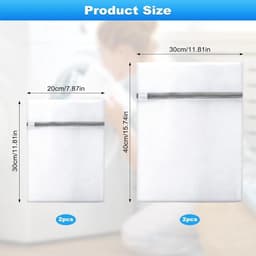 SnelShoppen - 4 Stuks Rits Wasnetten, Grijze Waszakken voor Wasmachine, Fijn Gaas voor Delicate Was, Ondergoed, Sokken, Schoenen, Vuilwaszak, Reisarti — thumbnail 5