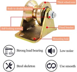 SnelShoppen - 8 Stuks Touwpulley, V-Groef Stalen Stuurrol, Kabel Rollen, Zware Wielen, Voor Waslijn, Hijssysteem, Industriële Machines, Roldeuren, Omg — thumbnail 3
