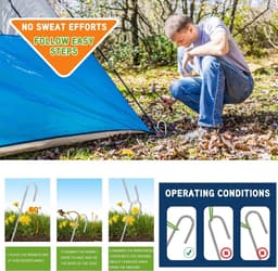 8 Stuks Zware Grondpinnen van 40 cm, Gegalvaniseerde Grondankers, Roestbestendige Stalen Haken voor Tent, Trampoline en Schaduwdoeken — thumbnail 2