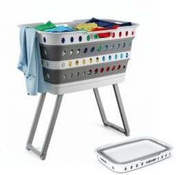 CINK & Co® Opvouwbare Wasmand op Poten - Met Wielen en Rem - Rechthoekig — thumbnail 1