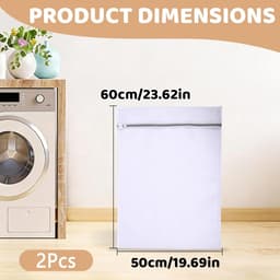 Waszakken 50 x 60 cm - Herbruikbare wasnetten - Stevige rits - Bescherming voor kleding - ShopVlot — thumbnail 3