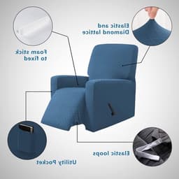 Elastic Stoelhoes voor Volledige Bescherming van Ligstoelen - UV-bestendig, Waterdicht en Ademend (Jeansblauw) — thumbnail 4
