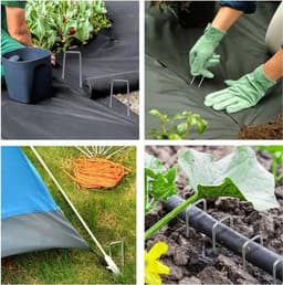 30 Haringen en Sluitringen Set voor Mulchen en Tuin - Verzinkt Staal - Drainage - Onkruiddoek - 15 cm - U-vorm - Zware Toepassingen — thumbnail 4