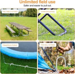 Zware Grondpinnen voor Trampolines en Tenten, 30.5 cm, Set van 6, Gegalvaniseerd Staal, Ideaal voor Camping en Buitenactiviteiten — thumbnail 2