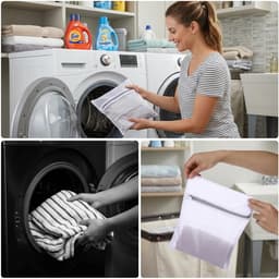 Waszakken, 30 x 25 cm, beha wasnet, kleine waszak, gevoelig wasnet voor wasmachine, waszak voor fijne was, kousen, ondergoed, beha, lingerie en babykleding — thumbnail 4
