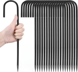 J-vormige draadnagels - 10stuks - 6*300mm - nagels - tentnagels - metalen grondpinnen - windbestendige grondpinnen - grondpinnen en ankers - gegalvaniseerde grondankers - geschikt voor trampolines, tenten, kamperen om tenten of touwen vast te zetten — thumbnail 1