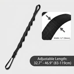 Waslijn voor in de auto - Ophanglijn voor in de auto - Waslijn - Kledingstang voor in de auto - Inclusief 8 karabijnhaken - Auto-accessoires - Geschikt voor de meeste auto's - Zwart - 83-119 cm - Karabijnhaken 4,7 × 2,3 cm — thumbnail 5