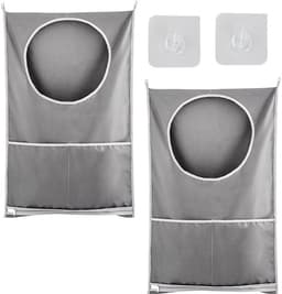 Waszak Waterdicht - Hangende Waszak - Grote Capaciteit - Polyester - 50 x 77 cm - Ruimtebesparend Ontwerp - Wasmand — thumbnail 1
