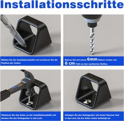 Kettinganker Beveiliging - Diefstalanker Muur - Motorfiets Beschermen - Zeer Veilig Ontwerp - 5x5x5 cm - Zwart — thumbnail 5