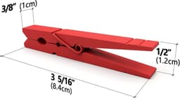 Grote Houten Wasknijpers 3-5/16" 8.5cm - Set van 30 Stuks voor Creatieve Projecten en Klussen — thumbnail 3