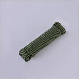Waslijn Outdoor - Parachutekoord - Kleding Drogen - Massief Koord - 10 Meter - Army Green — thumbnail 5