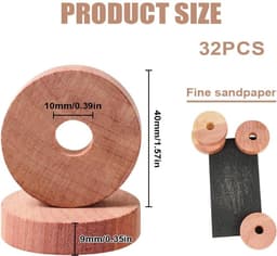 Natuurlijke Mottenbescherming met Cederhout, Geurzakjes voor Kledingkast, Chemievrij, Verpakking van 32 Stuks — thumbnail 5