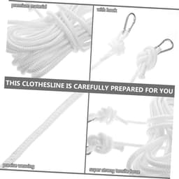 Touw Waslijn - Drooglijn Buiten - Kleding Drogen - Slijtvast Nylon - 10 Meter - Wit — thumbnail 2