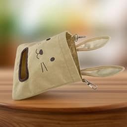 Hooi Houder - Voerzak Konijn - Natuurlijk Eten - Dubbele Haken - 30 x 20 x 1 cm - Khaki — thumbnail 2