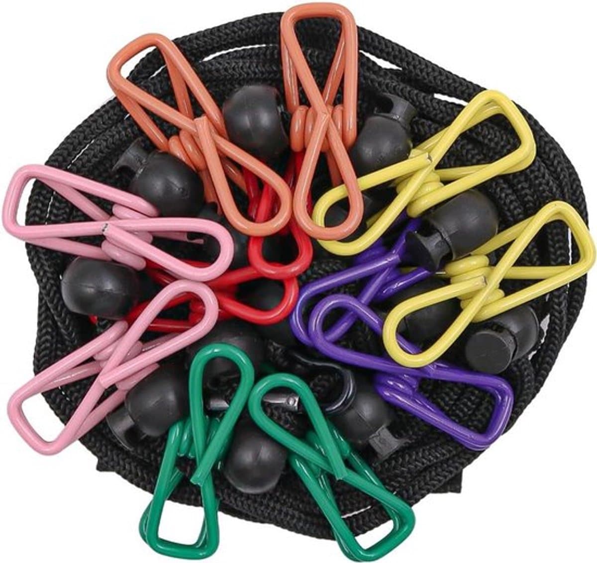 MK Stoer -Wasknijpers - Kamperen - Reiswaslijn met 12 clips - Draagbare waslijn - Outdoor waslijn - Intrekbare waslijn - Geschikt voor reizen - Blauw - Kampeeraccessoires — afbeelding 1