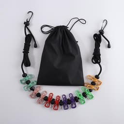 MK Stoer -Wasknijpers - Kamperen - Reiswaslijn met 12 clips - Draagbare waslijn - Outdoor waslijn - Intrekbare waslijn - Geschikt voor reizen - Blauw - Kampeeraccessoires — thumbnail 2