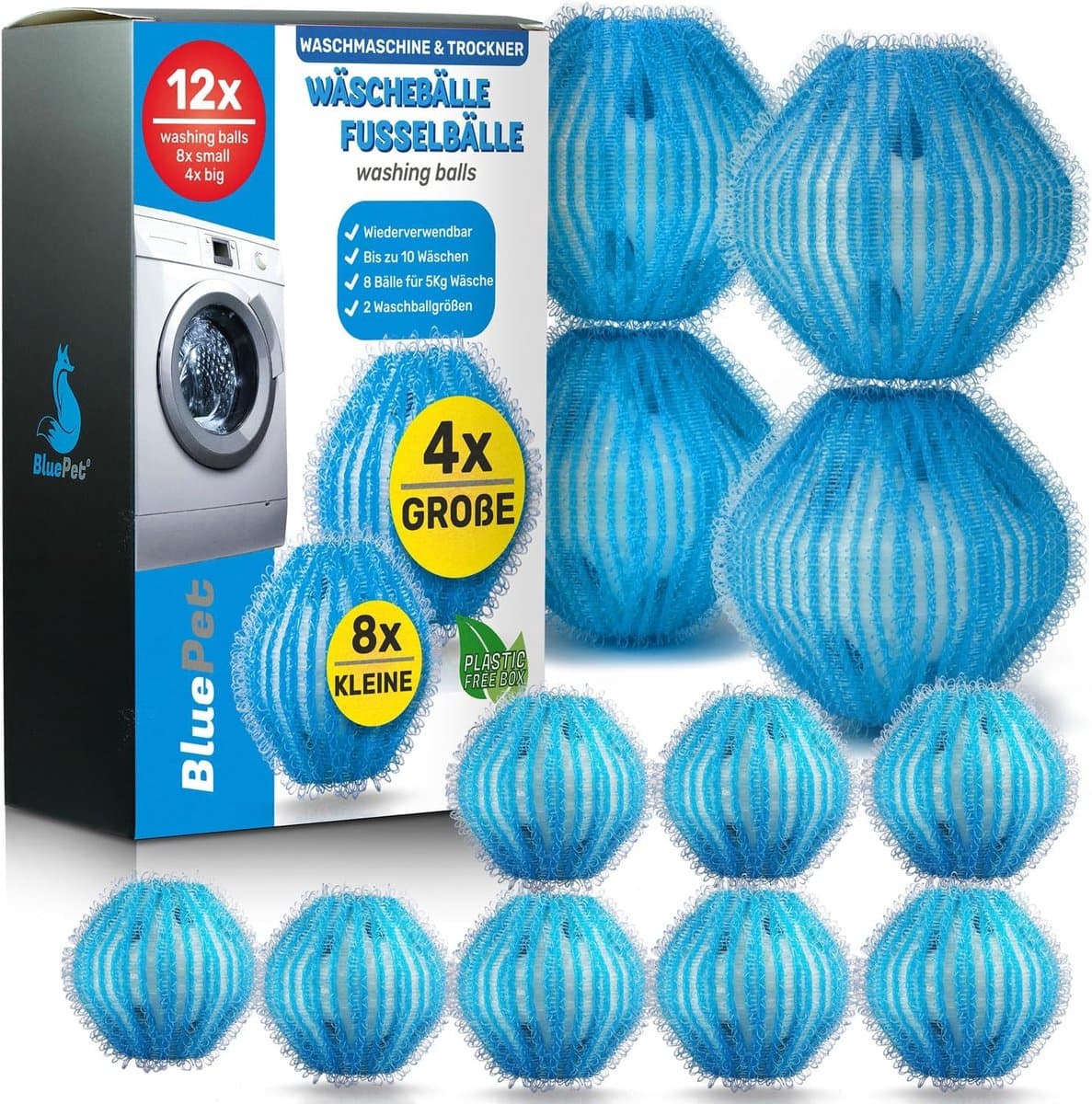 Thijox - Haarverwijderaar Ballen voor Wasmachine - 12x Herbruikbare Fluweelballen - Verwijdert Dierenharen, Muffelingen & Fluweel - Haarvanger en Droo — afbeelding 1
