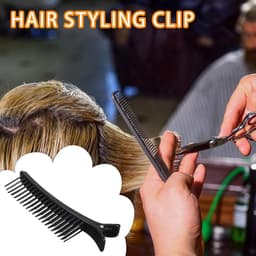 Haarklemmen Set - Professionele Clips - Haar Stylen - Antislip Handvat - 20 cm - Zwart — thumbnail 4