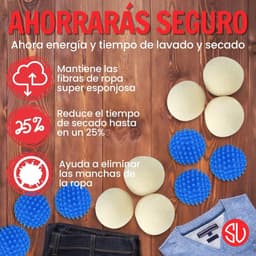 Droger- en Wasmachineballen Set - Natuurlijke Schapenwol en PVC - Vermindert Kreukels - Bespaart Energie - Voor Efficiënt Wassen en Drogen — thumbnail 5