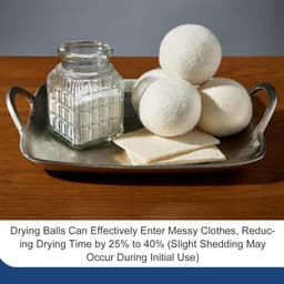 SnelShoppen - 3 stuks wol drogerballen voor wasdroger, ideaal voor donsjacks, vermindert droogtijd, rimpels en statische oplading voor frisse geur — thumbnail 5