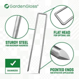 SnelShoppen - Gardengloss Anti-Roest Stalen Grondankers voor Extreem Harde Grond (25 Stuks) - 200mm Lang, 25mm Breed, Ø 3.8mm - Perfect voor Tuin, Cam — thumbnail 3