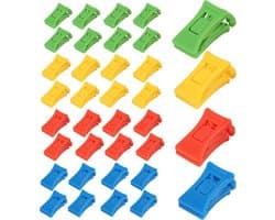 SnelShoppen - Pack van 36 Sokclips voor Wasmachine en Droger, Hoge Kwaliteit Clips voor Dikke Sokken met Robuuste Haken, Multi-Kleurige Organisatie en