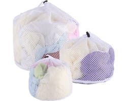 Thijox - 3 Stuks Wasnetten voor Wasmachine, Herbruikbare Waszak met Trekkoord, Mesh Waszakken voor Truien, Jeans, Blouses, Ondergoed, Beha, Jassen en