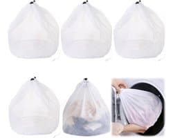 SnelShoppen - 5 Stuks Wasnetten voor Wasmachine - 30 x 40 cm, Fijnmazige Waszakken met Koordstopper voor Ondergoed, Sokken, Handdoeken en Meer