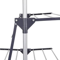 Droogrek Toren - Wasrek Uitschuifbaar - Kleding Drogen - Plat Droog Functie - 72x56x152 cm - Grijs — thumbnail 3