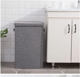 Wasmand Opvouwbaar - Wasbox Korf - Opruimen Thuis - Met Deksel - 56 cm Hoog - C — thumbnail 3
