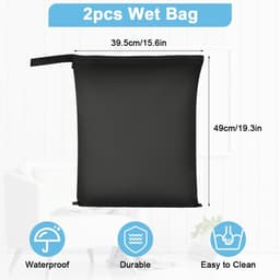 SnelShoppen - Waterdichte Natte Tas met Ritssluiting, Herbruikbare Natte Zak voor Badkleding, Sportkleding en Vuile Kleding, 2 Stuks, 40 x 50 cm, Mode — thumbnail 4