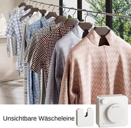 Uittrekbare Waslijn - Waskabel Binnen - Kleding Drogen - Niet Doorhangend - 48 Meter - Wit — thumbnail 5