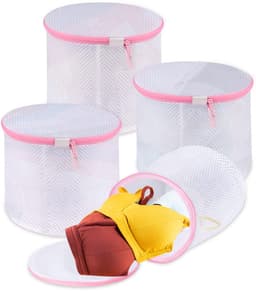 Wasnet voor wasmachine groot, waszak voor sokken, beha's, ondergoed en lingerie, set van 4 roze beha, wasnet,16 cm * 16 cm — thumbnail 1