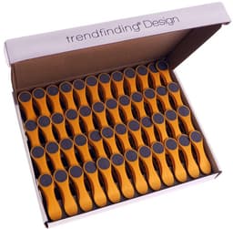 48 wasknijpers geel met roestvrij stalen veren en 1 design BellaCott wasknijperzak van katoen zon — thumbnail 5