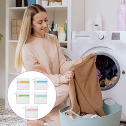 Thijox - 10 mini-wasnetten, waszakken met antiaanbaklaag voor wasmiddelcapsules, duurzame polyester opbergzakken, wasorganizer voor reizen en gevoelig — thumbnail 2