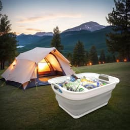 Foldable Plastic Laundry Basket - 41L Capacity - Foldable Pop Up Storage Container/Organizer - Portable Laundry Bin - Space Saving Design (Grey) — thumbnail 3