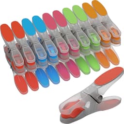 Wasknijpers met Siliconen, 20 Stuks, Multicolor - Zachte Grip Laat Geen Afdrukken Achter, Weerbestendig, Ideaal voor Delicate Kleding, 8,4 x 4,4 x 1,6 cm — thumbnail 1