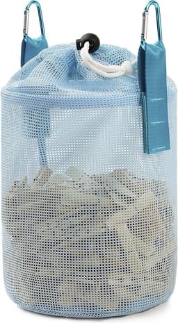 Wasknijper Tas - Kleding Pin Tas - Wasknijpers Opbergen - Trekkoord Sluiting - 25.4 x 20.32 cm - Blauw — thumbnail 1