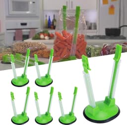 Baggy Rack Houder - Voedselzak Clip - Voedsel Prep - Handsfree Gemak - 6 Stuks - Groen — thumbnail 3