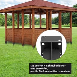 Paaldragers om in te slaan - Bodemhuls Anker - Tuinconstructies Verankeren - Versterkte L-vormige Steun - 55 x 700 mm — thumbnail 5
