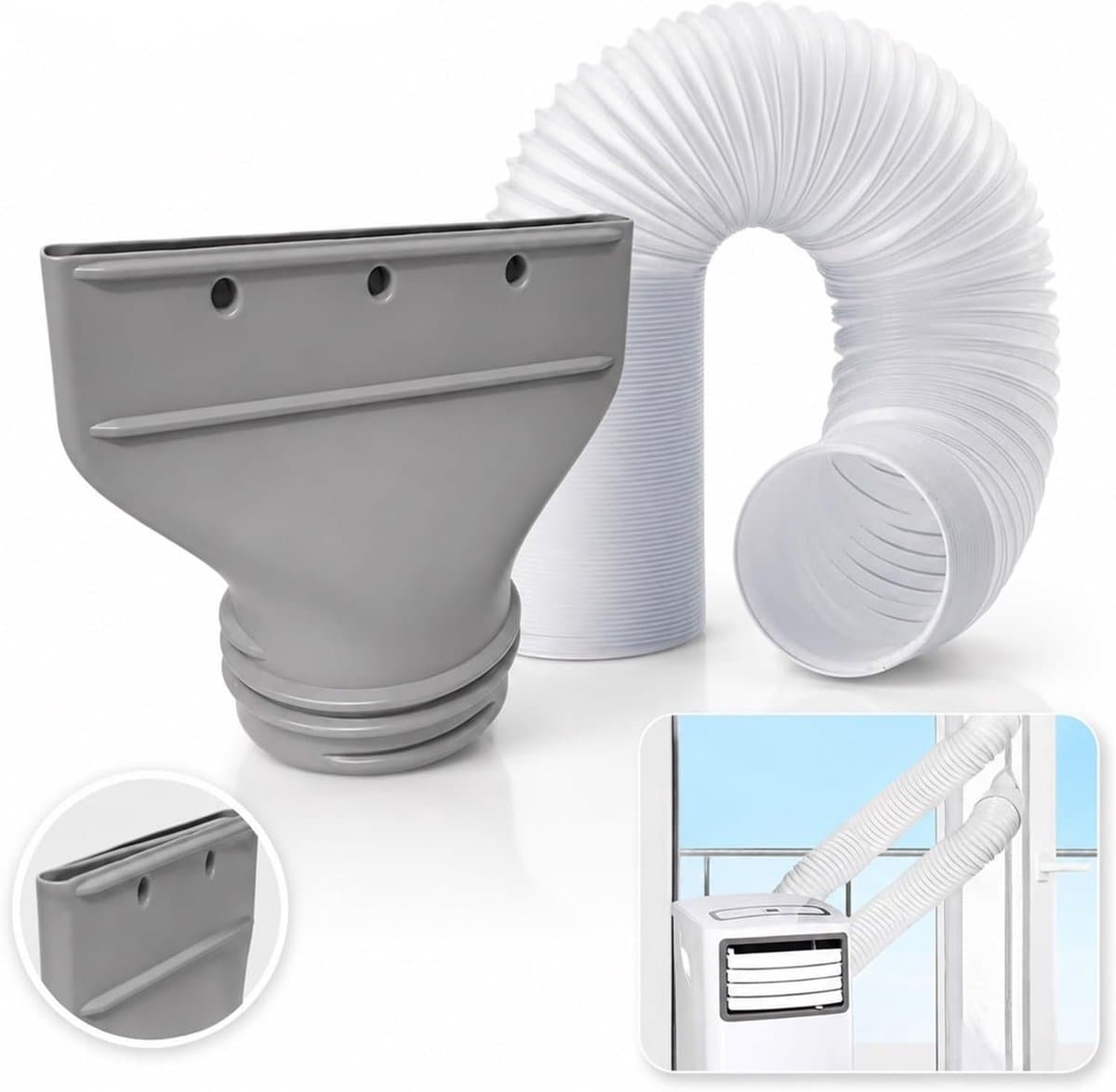 Koppelstuk Mobiele Airco Afvoerslang Met Airco slang 200Cm（Ø15Cm） - Voor Ø13-15cm Afvoerslang Airco Slang - Airco Slang Koppeling - Airconditioning Slangkoppelin - Interface Afvoerslang - Universele Afvoerslangadapter Voor Ventilatie En Koelsystemen — afbeelding 1
