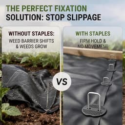 Haringen 50 x 15 cm - Onkruiddoek met sluitringen - Grondankers U-vorm van staal - Sterke grip in de tuin - m-winkel — thumbnail 4