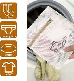 Wasmachine waszakken set van 2, mesh netzakken voor delicate kleding, ondergoed, sokken en beddengoed, 18 x 20 + 40 x 50 cm — thumbnail 2