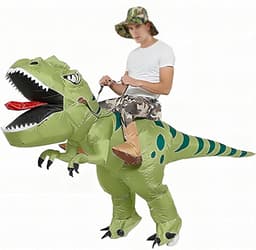 Opblaasbaar dionkostuum, opblaasbaar dinosauruskostuum voor volwassenen, dinosauruspak, carnaval, party, dino-kostuum, voor mannen en vrouwen (150 cm - 190 cm) — thumbnail 1